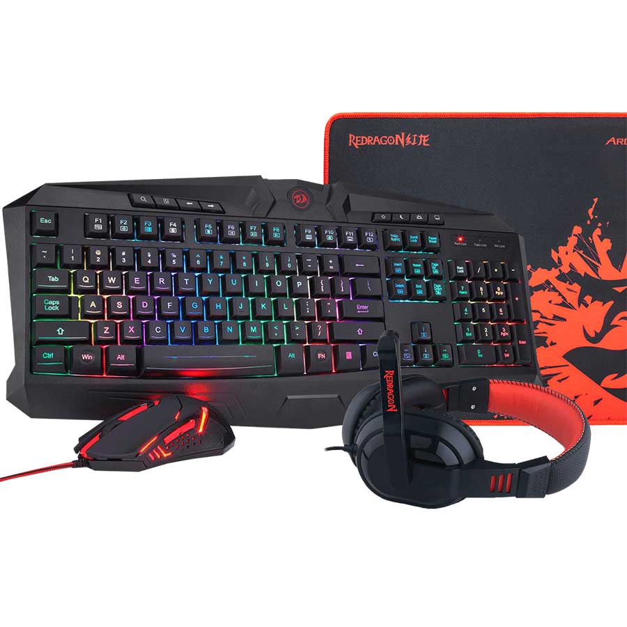 COMBO 4 EN 1 TECLADO GAMING REDRAGON S101-BA-2-SP  NEGRO