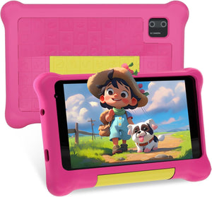 LVILLE - TABLETA PARA NIÑOS ROSA DE 7 PULGADAS, TABLETA ANDROID 12