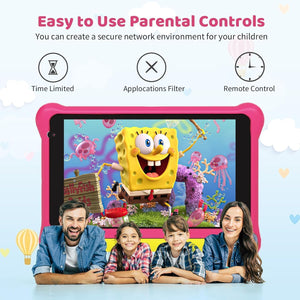 LVILLE - TABLETA PARA NIÑOS ROSA DE 7 PULGADAS, TABLETA ANDROID 12