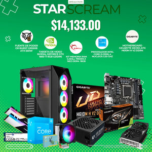 STARSCREAM - FUENTE DE PODER GR BURST GR550B ATX 550W, NVIDIA GEFORCE GTX 1660 TI 6GB GDDR6, KIT MEMORIA RAM G SKILL TRIDEN Z NEO DDR4 16GB, PROCESADOR INTEL CORE I3-12100, 4 NUCLEOS 3.30 GHZ, MOTHERBOARD GIGABYTE MICRO-ATX H610M H V2 DDR4