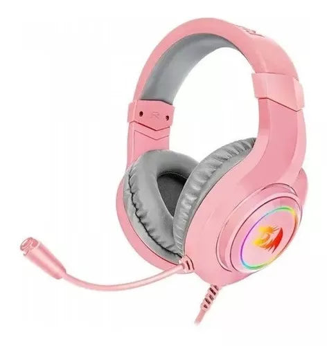 HEADSETS HYLAS ROSA ILUMINACION POR USB CONECTOR 3.5MM LUZ RGB