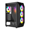 GABINETE OCELOT GAMING POLYGON-E5, MIDI-TOWER, ATX/ITX/MICRO ATX, 4 VENTILADORES INSTALADOS RGB, NEGRO