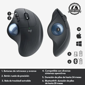 MOUSE LOGITECH INALAMBRICO M575 ERGO TRACKBALL COLOR NEGRO